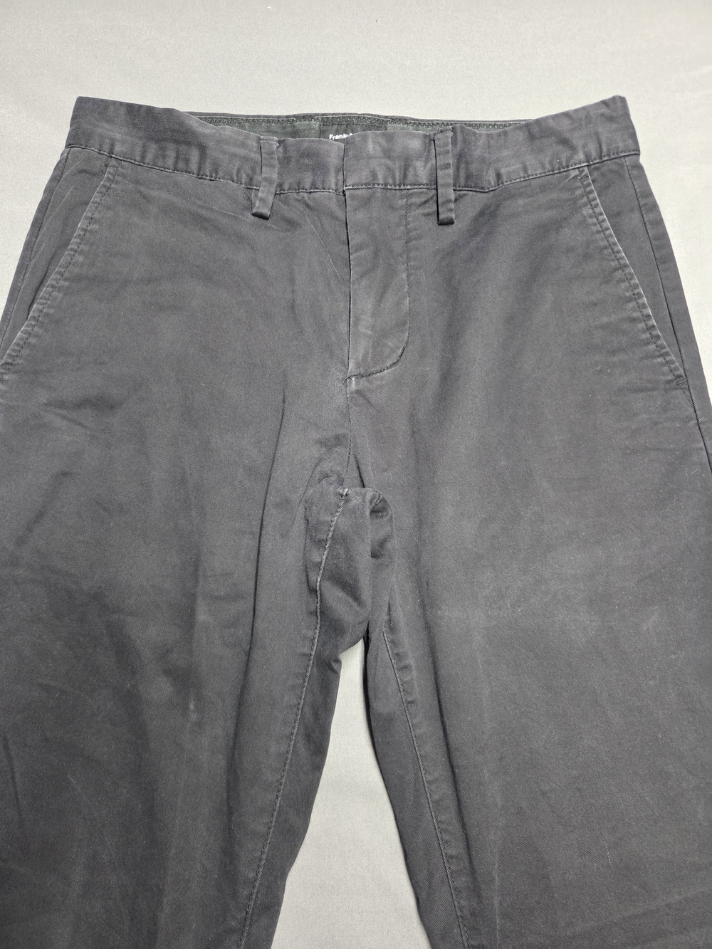 Frank And Oak Mackay Skinny Chino Pants Washed Black Charcoal Men's Size 28x32